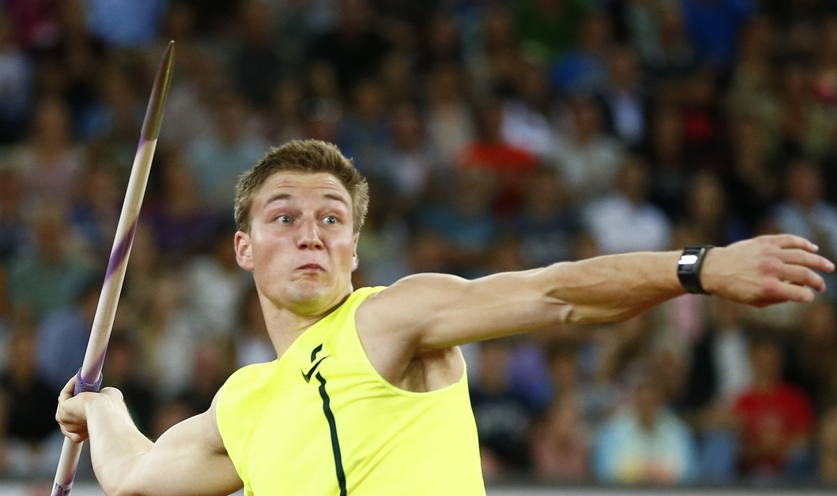 Roehler of Germany competes to win in the men's javelin throw event of the Weltklasse Diamond League meeting at the Letzigrund stadium in Zurich