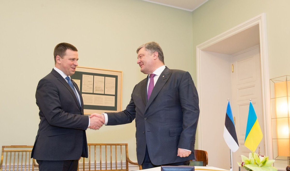 Jüri Ratas ja Ukraina president Petro Porošenko