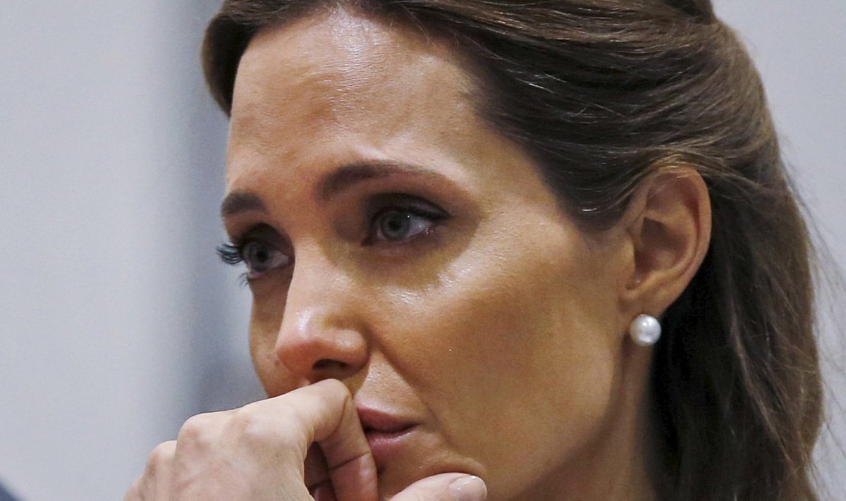 File photo of Angelina Jolie at a summit in London