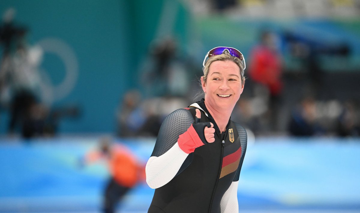 Claudia Pechstein Pekingi olümpial.