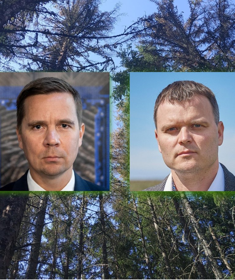 RMK tõenäoline uus juht Mikk Marran ja keskkonnaminister Madis Kallas.