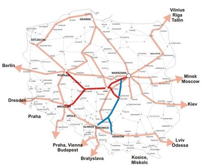 Punase ja sinisega 2014 avatud kiirraudteeliinid. https://www.railwaypro.com/