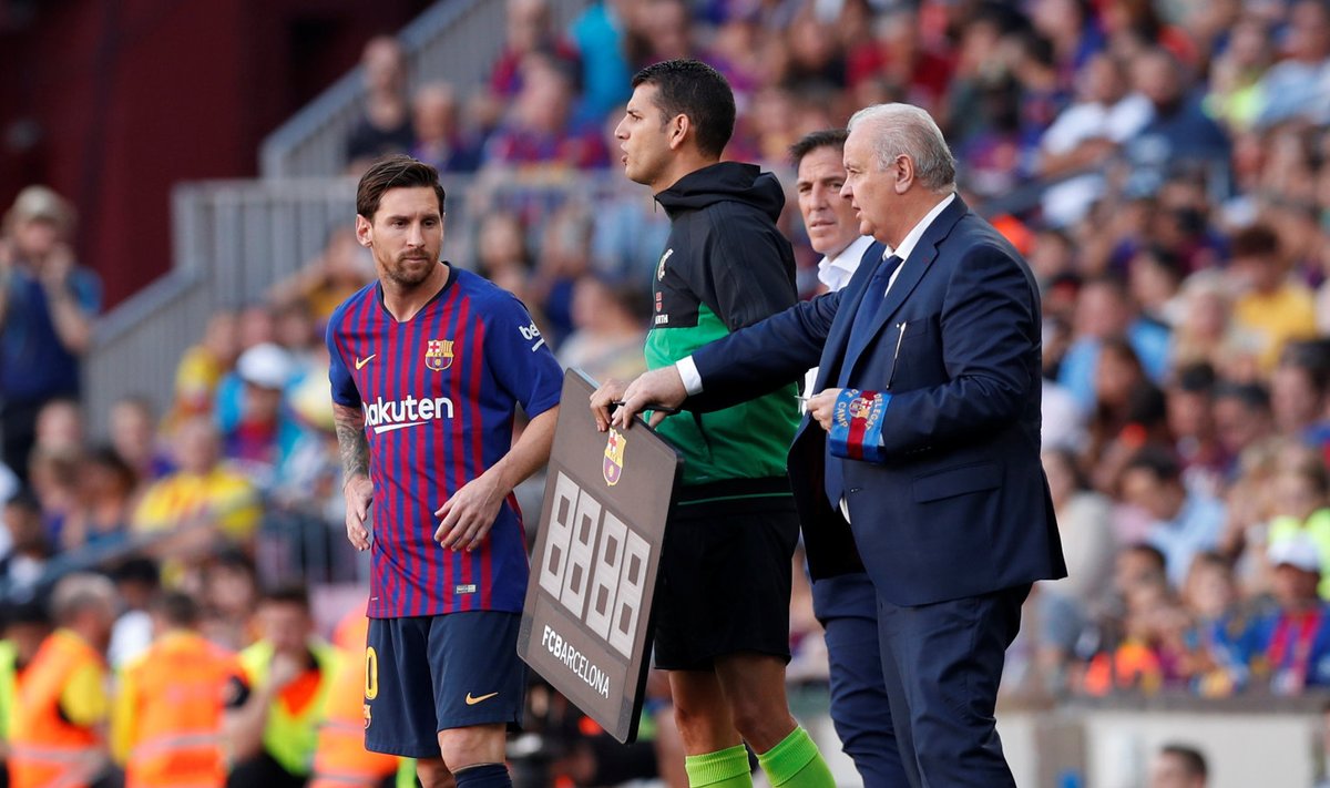 Barcelona raudvara Lionel Messi sekkus alles 55. minutil vahetusest.