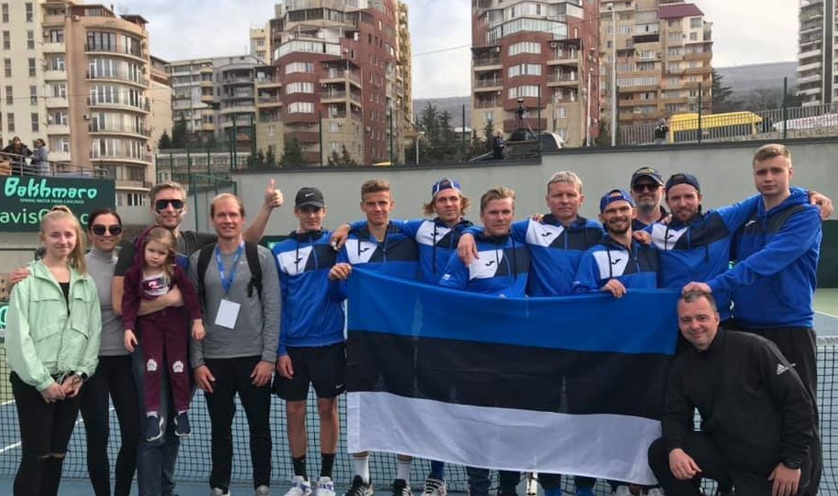 Eesti Davis Cupi delegatsioon alati päikselises Tbilisis.