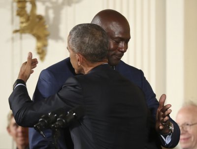 Michael Jordan ja Barack Obama.