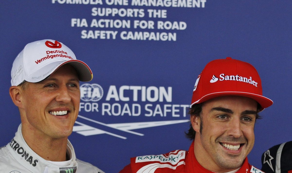 Michael Schumacher ja Fernando Alonso 2012. aastal