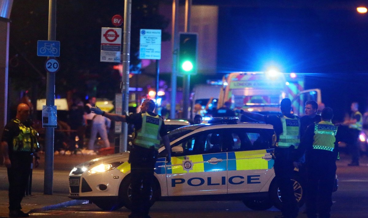 Police attend to an incident near London Bridge in London
