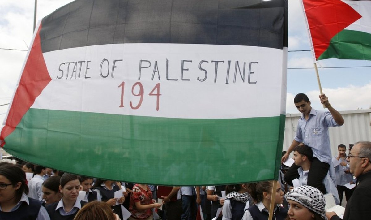 Palestiinlased Ramallahas ÜROga ühinemiseks toetust avaldamas