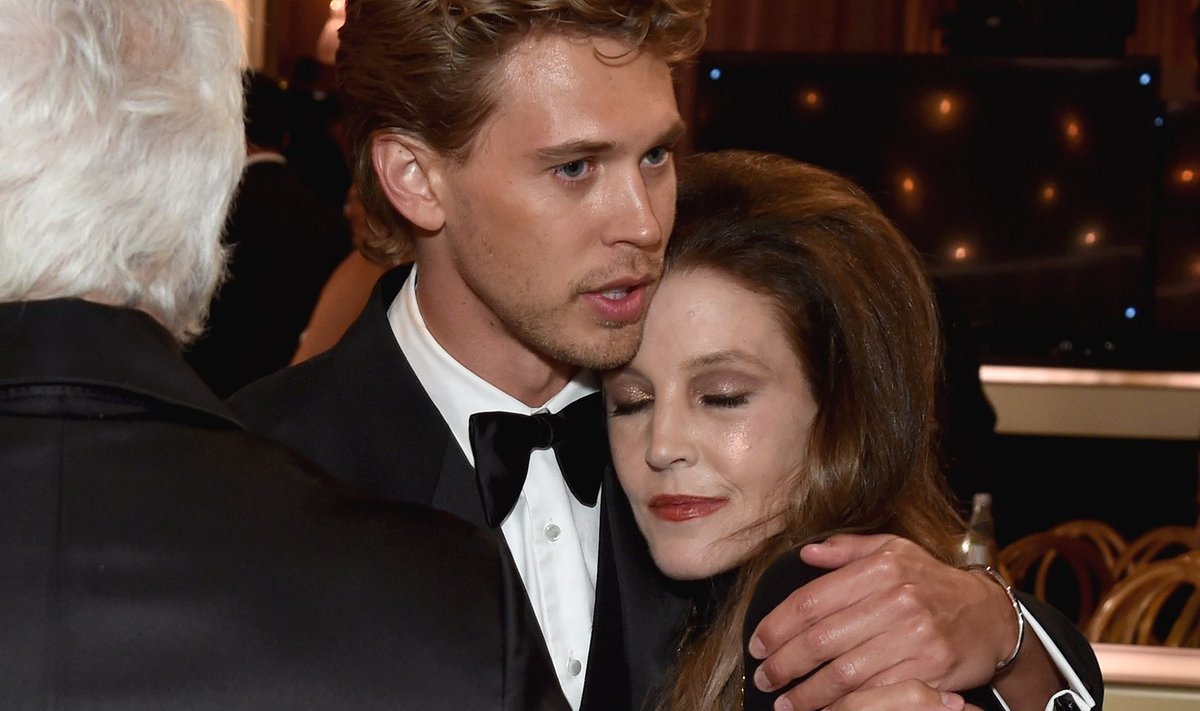 Lisa Marie Presley ja Austin Butler Kuldgloobuste galal.
