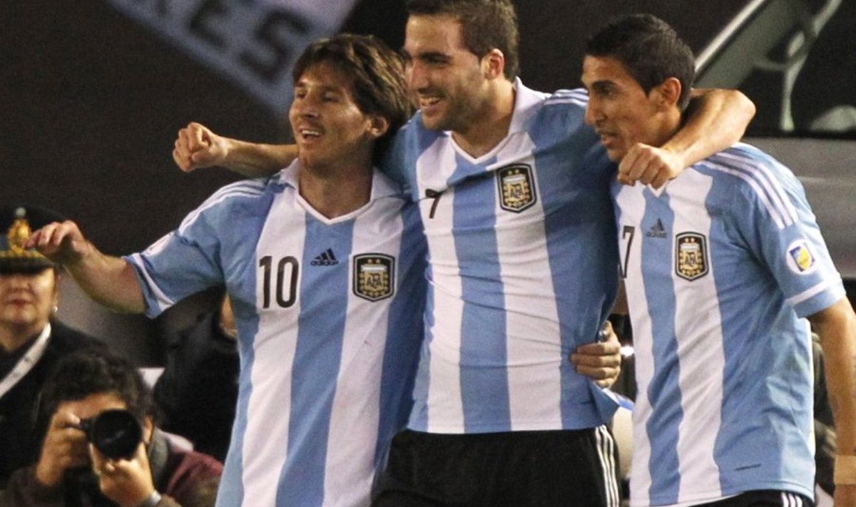 Lionel Messi, Gonzalo Higuain ning Angel Di Maria