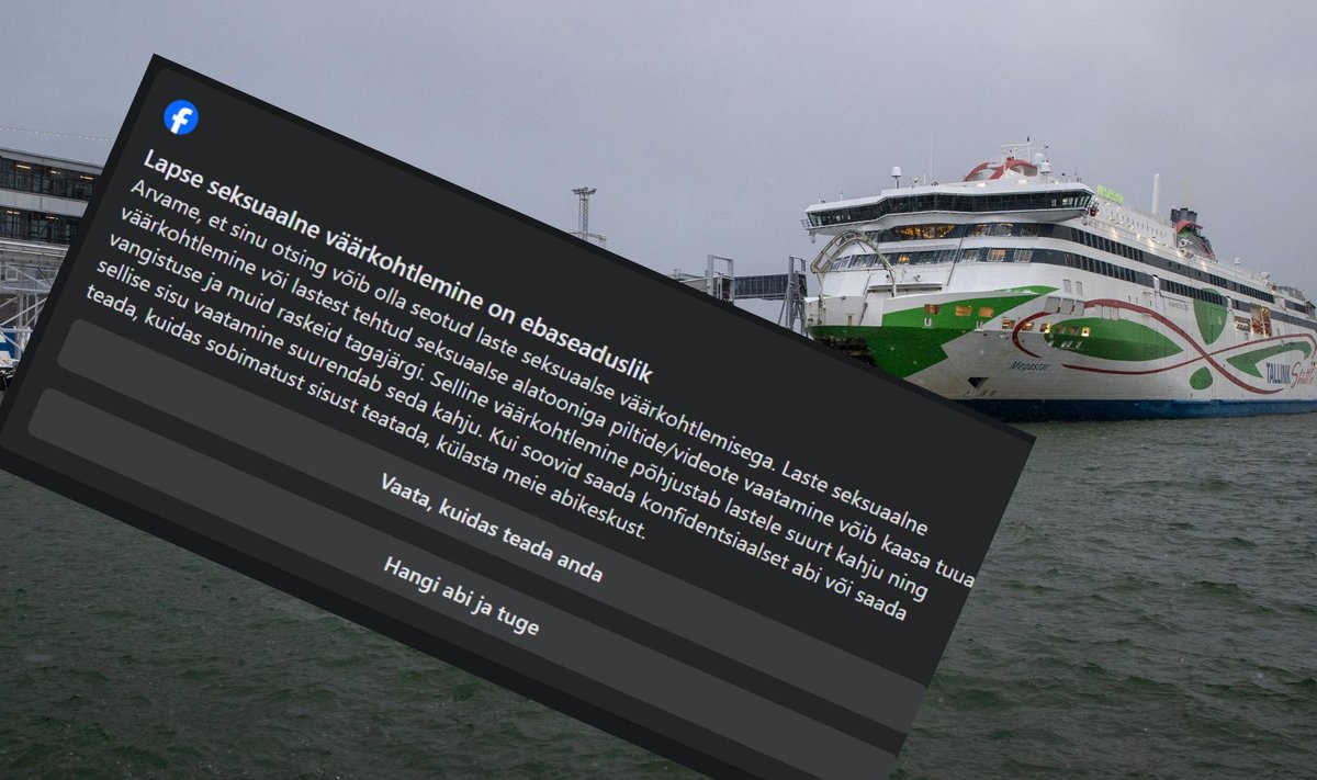 Facebookis kuvab „Tallink Megastar“ märksõnu otsides kummalist teadet.