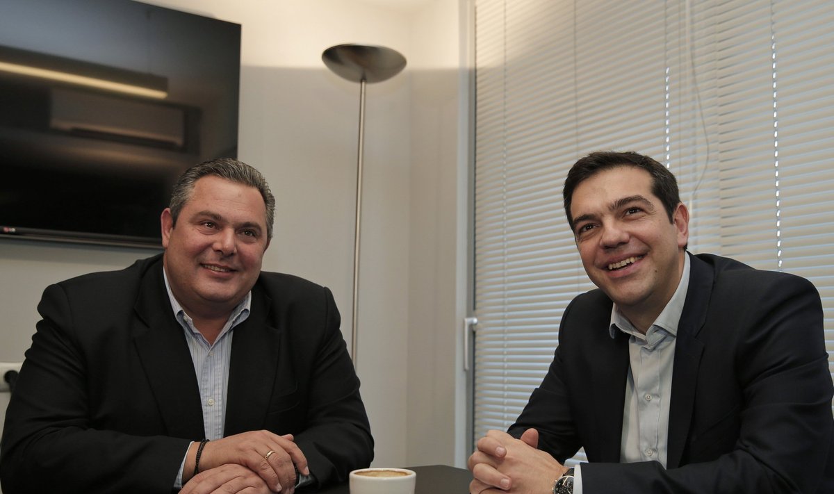Kreeka kaitseminister  Panos Kammenos ning peaminister Alexis Tsipras.