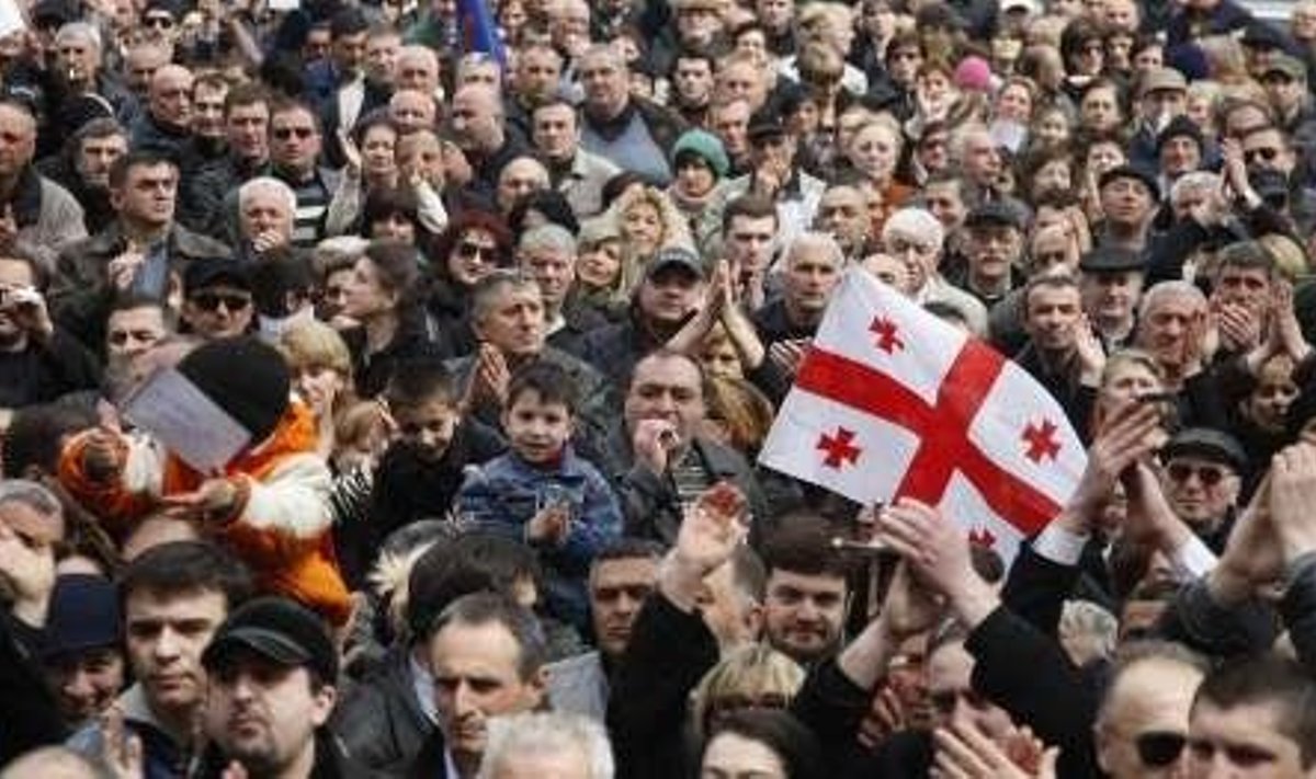 Gruusia opositsioon meelt avaldamas.