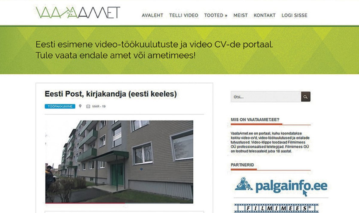 Eesti Post otsib Filmimehe tehtud videokuulutusega kirjakandjaid.