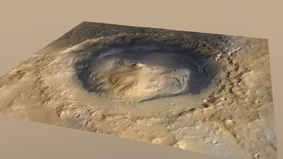 Handout photo of Gale Crater on the planet Mars