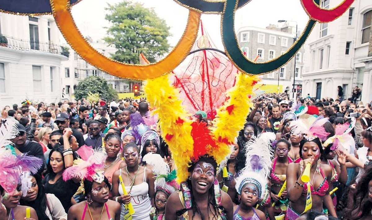 Notting Hilli karnevalil oli olümpiameeleolu juba möödunud suve lõpus. Tänavu on see veel suurem kui varem ja oodatakse kaht miljonit pidutsejat.