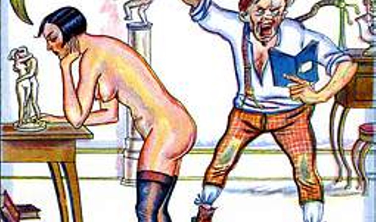 MENUKIRJANIK LOOMEPALANGUS: Gori karikatuur “Kirjaniku abikaasa” raamatust “Knock out” (1928).
