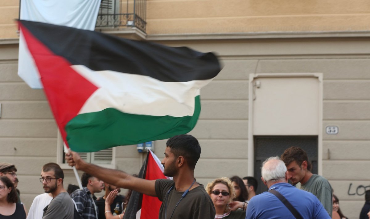 Pilt on illustratiivne. Palestiina lipuga meeleavaldaja