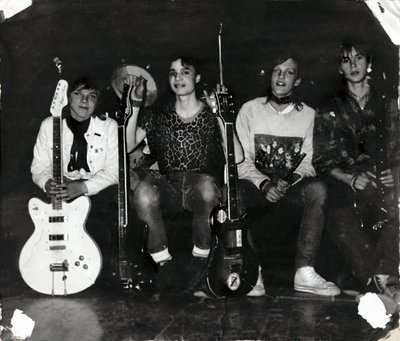 HARULDANE FOTO: Terminaator 1987. aastal. (Vasakult) Jaagup Kreem, bändi liider Arch ehk Arno Veimer, Tiit Must ja Margus Paalamaa