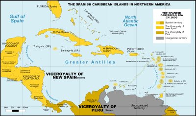 Kariibi mere kolooniad aastal 1600
