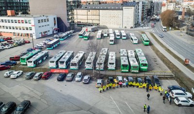 Transpordi Ametiühing korraldas Tallinnas piketi, et juhtida tähelepanu Atko bussijuhtide murele tööandja järjepidevale seaduserikkumisele
