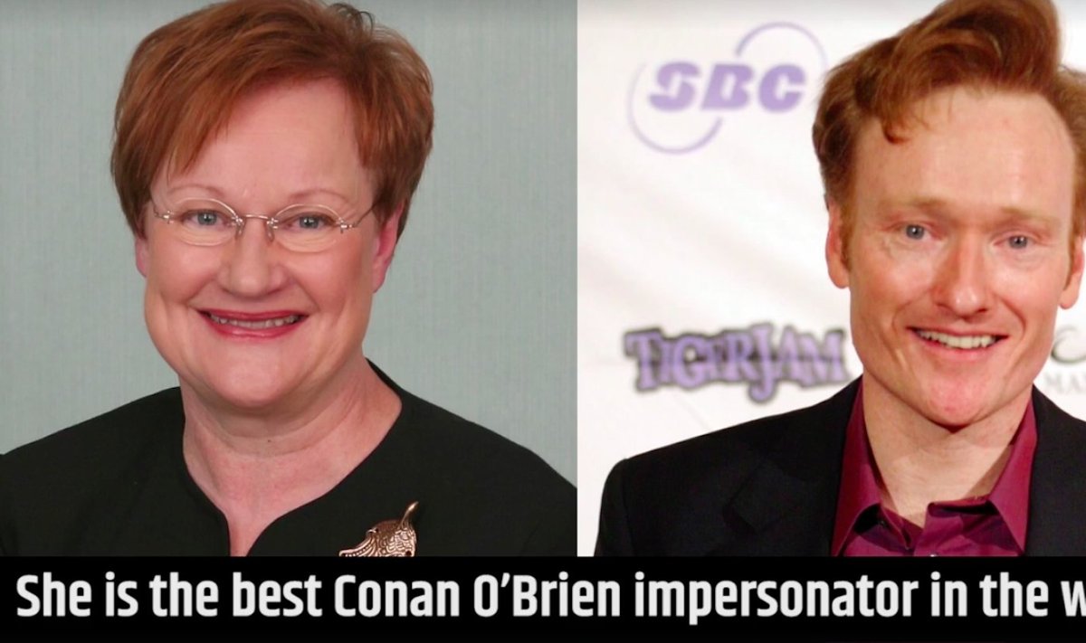 Tarja Halonen ja Conan O'Brien