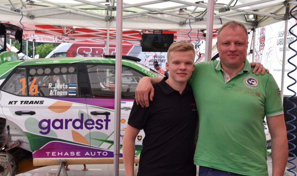 Gregor Jeets koos isa Rauliga 2018. aast Rally Estonial.