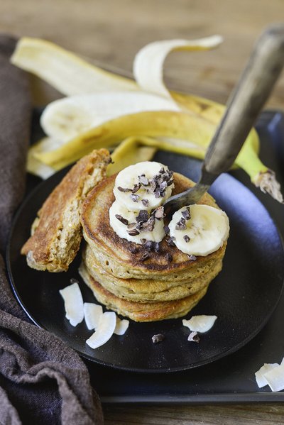 Maapähklivõipannkoogid banaaniga