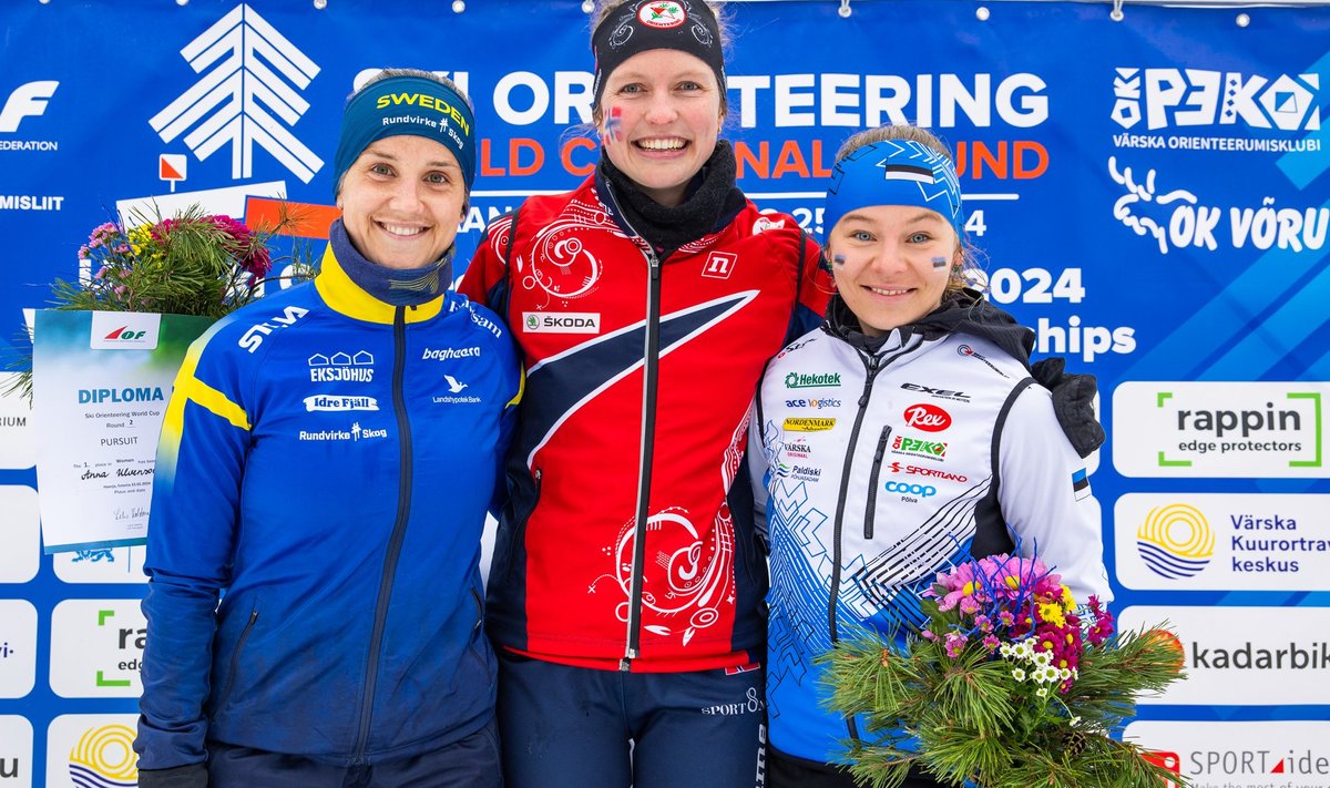 Naiste esikolmik: vasakult Magdalena Olsson, võitja Anna Ulvensoen ja Daisy Kudre-Schnyder.