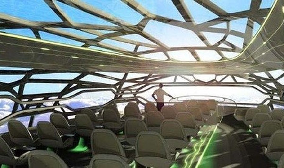2050. a. Airbusis võtavad istmed reisija keha järgi vormi ning pööravad end päikesega kaasa.