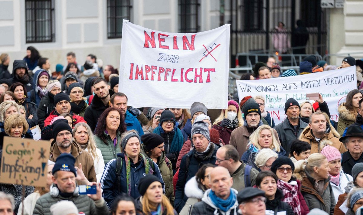 Vaktsineerimisvastane meeleavaldus Viinis 14. novembril