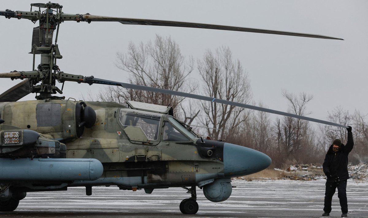 LAHINGURELV: Kahe rootoriga Vene kopter Ka-52 on Ukraina vägede jaoks kõrge väärtusega sihtmärk.