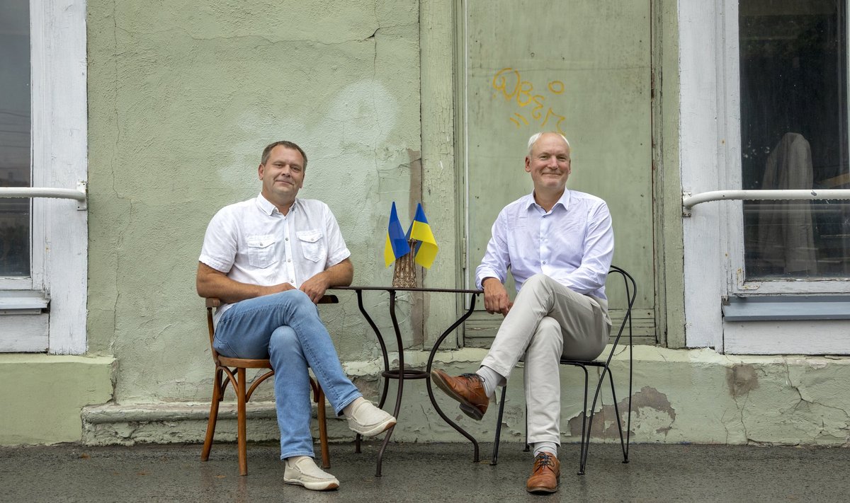 Slava Ukraina kohvik Tallinnas, asutajad-investorid Rene Kiis ja Mart Luik 