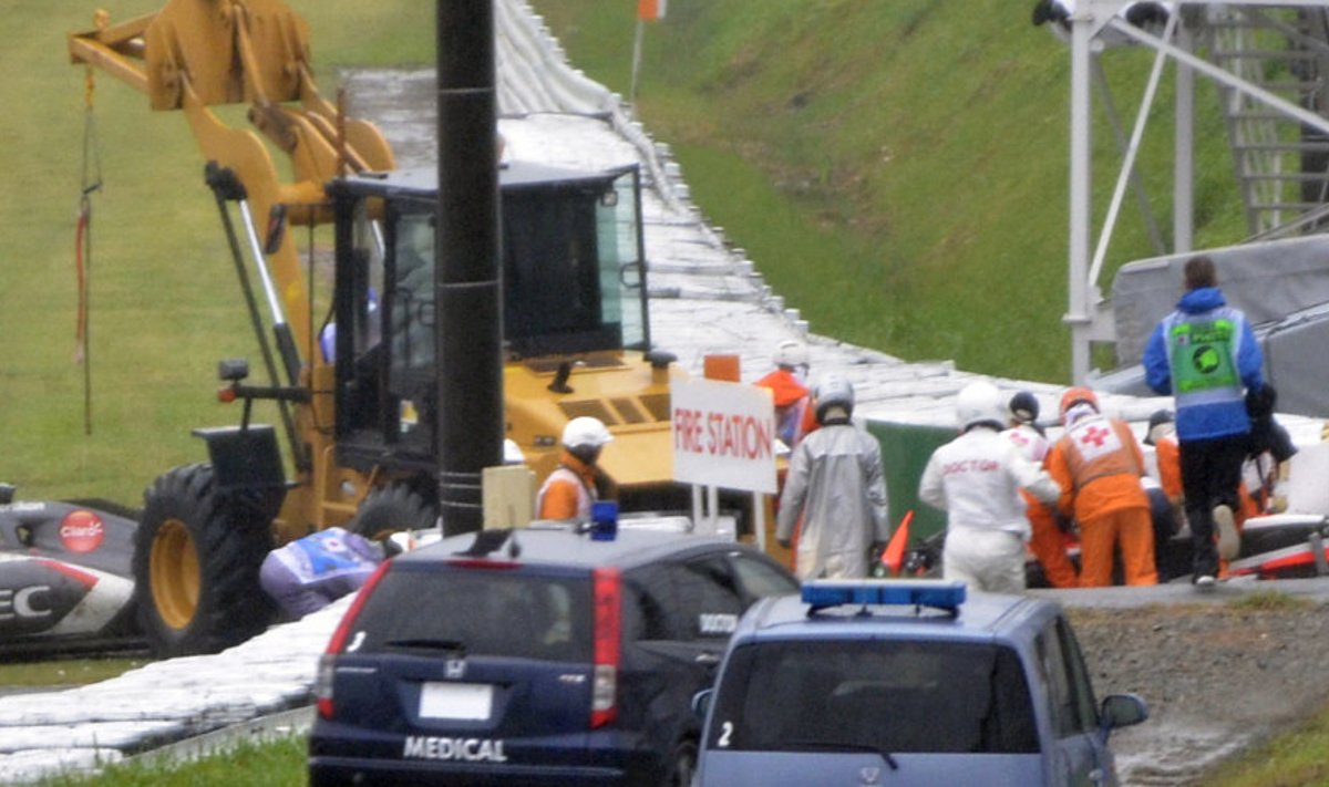 Õnnetuspaik Jules Bianchi avarii järel