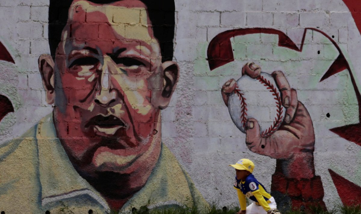 Hugo Chavezi kujutav seinamaaling. 