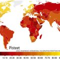 КАРТА: Среди стран с наименьшим уровнем коррупции Эстония на 21 месте