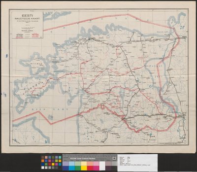 Raudteede kaart 1925. Punasega kavandatud liinid