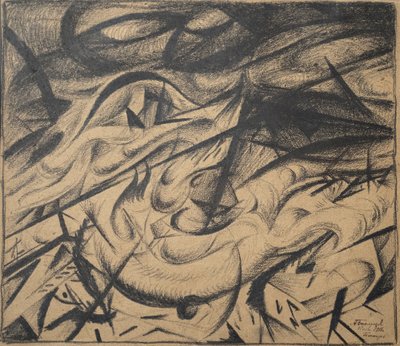 OLEKSANDR BOHOMAZOV (1880–1930): Conflagration. 1916. Pencil on paper.
