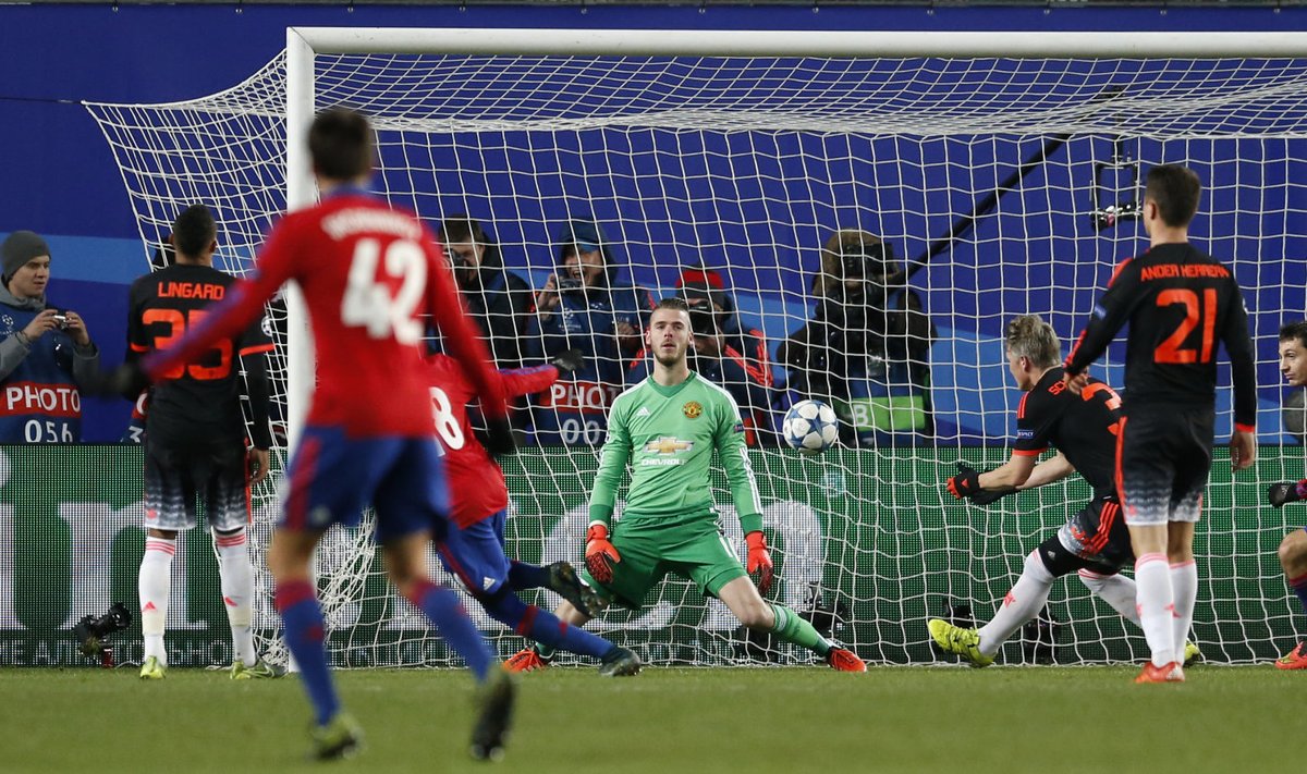CSKA Unitedi võrku 1:0 väravat löömas