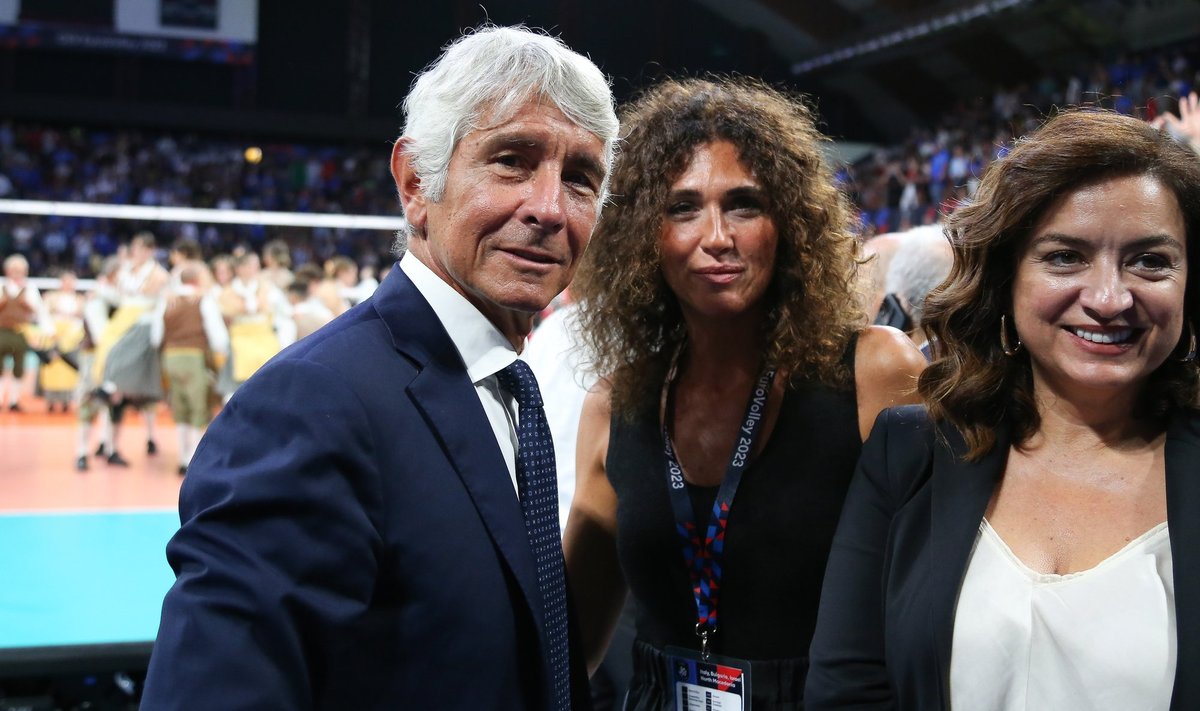 63-aastane Itaalia spordiminister Andrea Abodi enne Eesti - Itaalia kohtumist Pala Bartoni nimelises hallis.