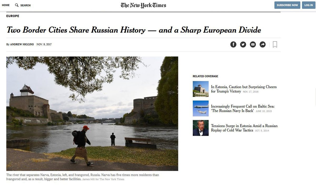 New York Times: Narva ja Ivangorod.