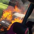 ФОТО и ВИДЕО | В Ляэнемаа в результате столкновения загорелся микроавтобус