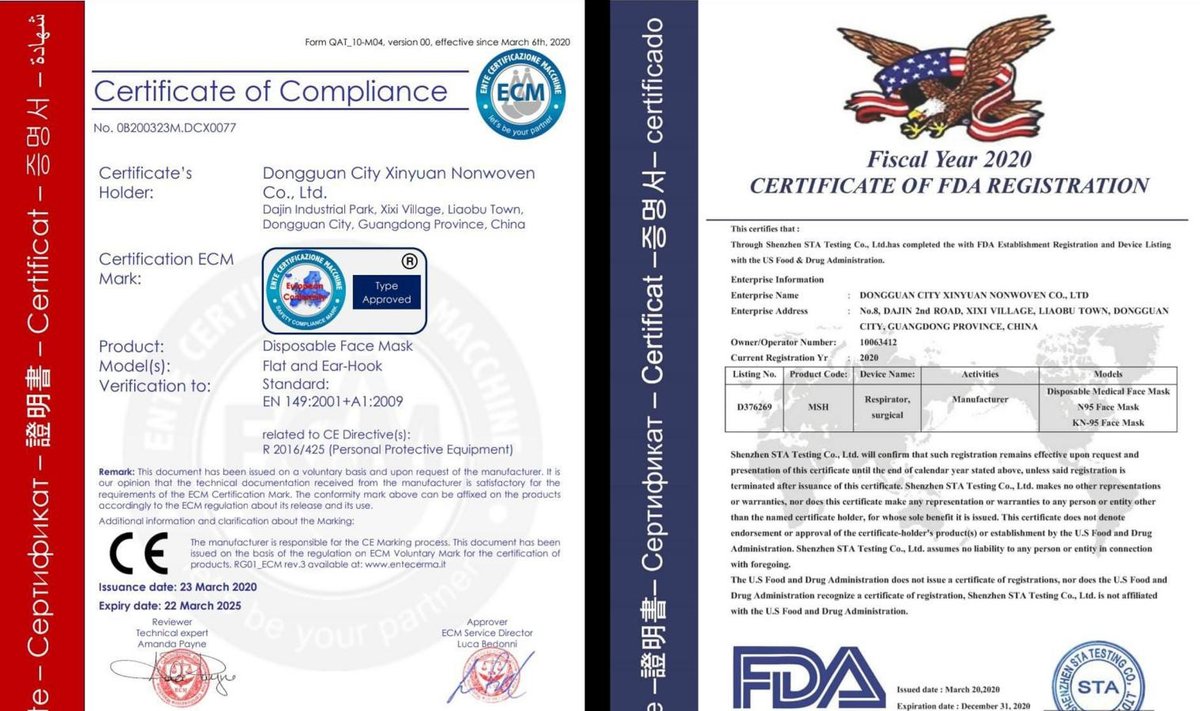 Ametliku välimusega dokumendid jätavad tahtlikult eksliku mulje, nagu oleks neil CE-märgis ja USA toidu- ja ravimiameti (FDA) heakskiit.