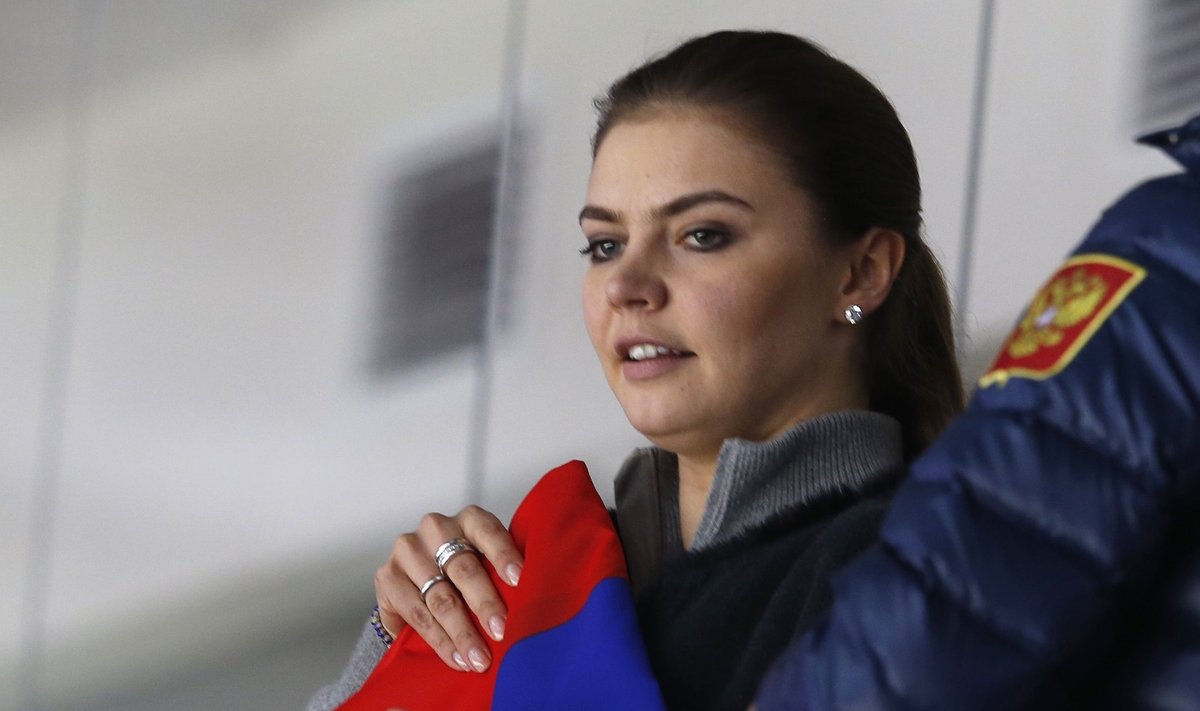 Olympic champion gymnast-turned parliamentarian Kabayeva looks on as Russia defeats Slovakia in a shootout during their men's preliminary round ice hockey game at the Sochi 2014 Winter Olympic Games