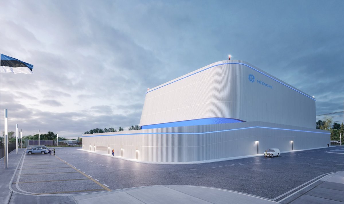Визуализация планируемой для Эстонии АЭС нового поколения с малым модульным реактором. 