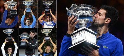 Novak Djokovici seitse Australian Openi võidukarikat.