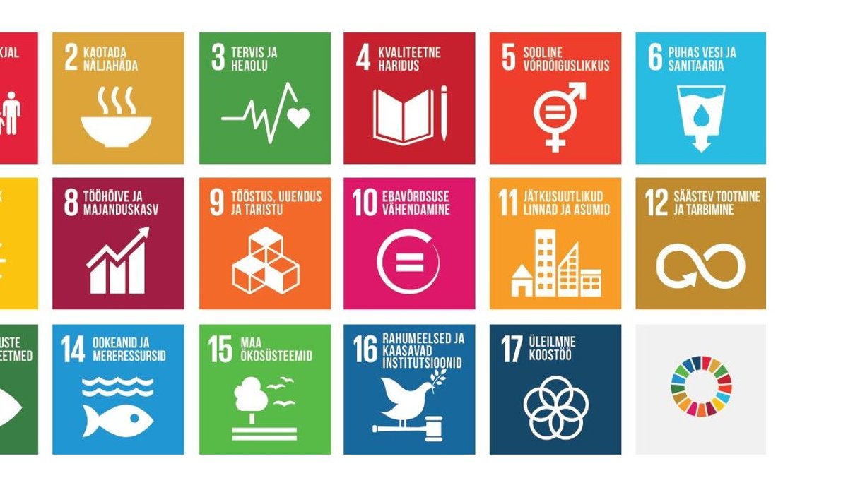 17 ülemaailmset säästva arengu eesmärki (Sustainable Development Goals, SDG)