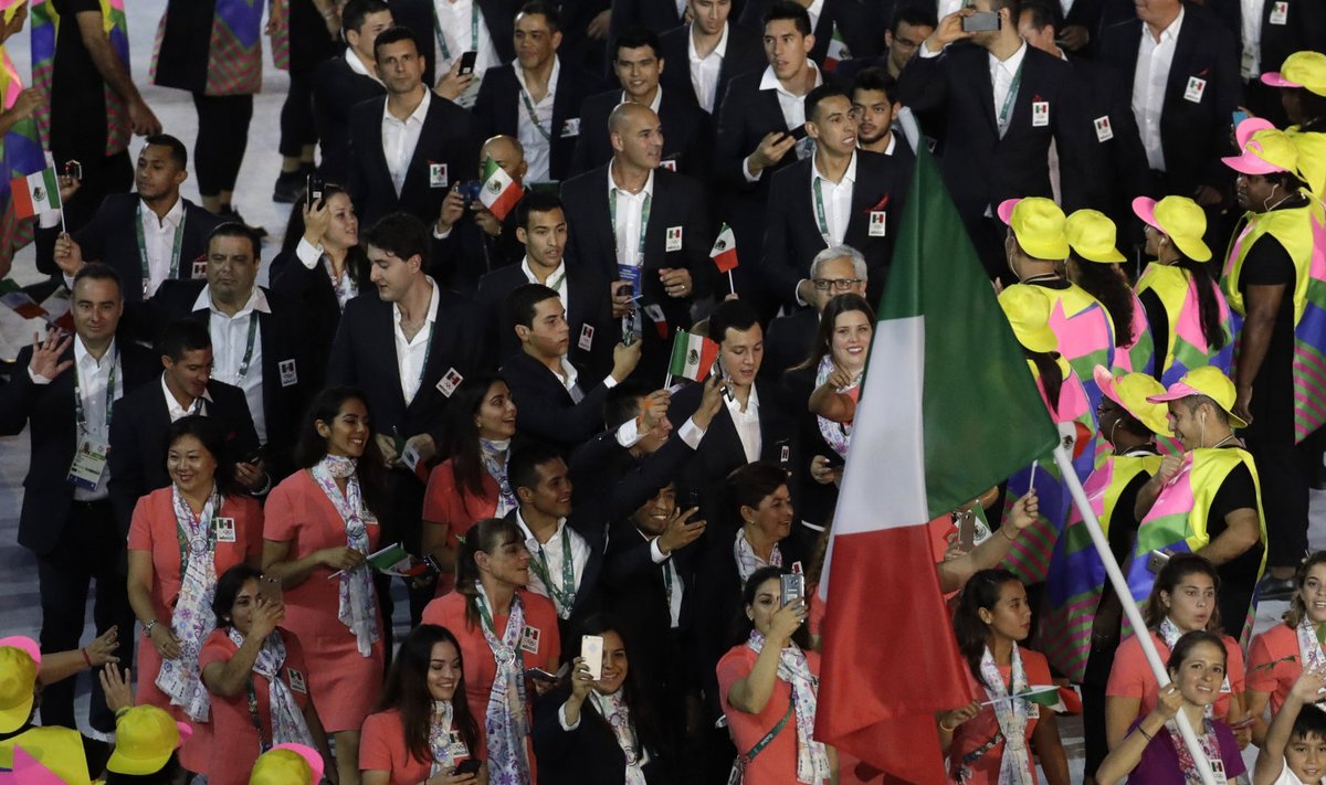 Mehhiko olümpiakoondis 2016 Rio olümpia avatseremoonial.