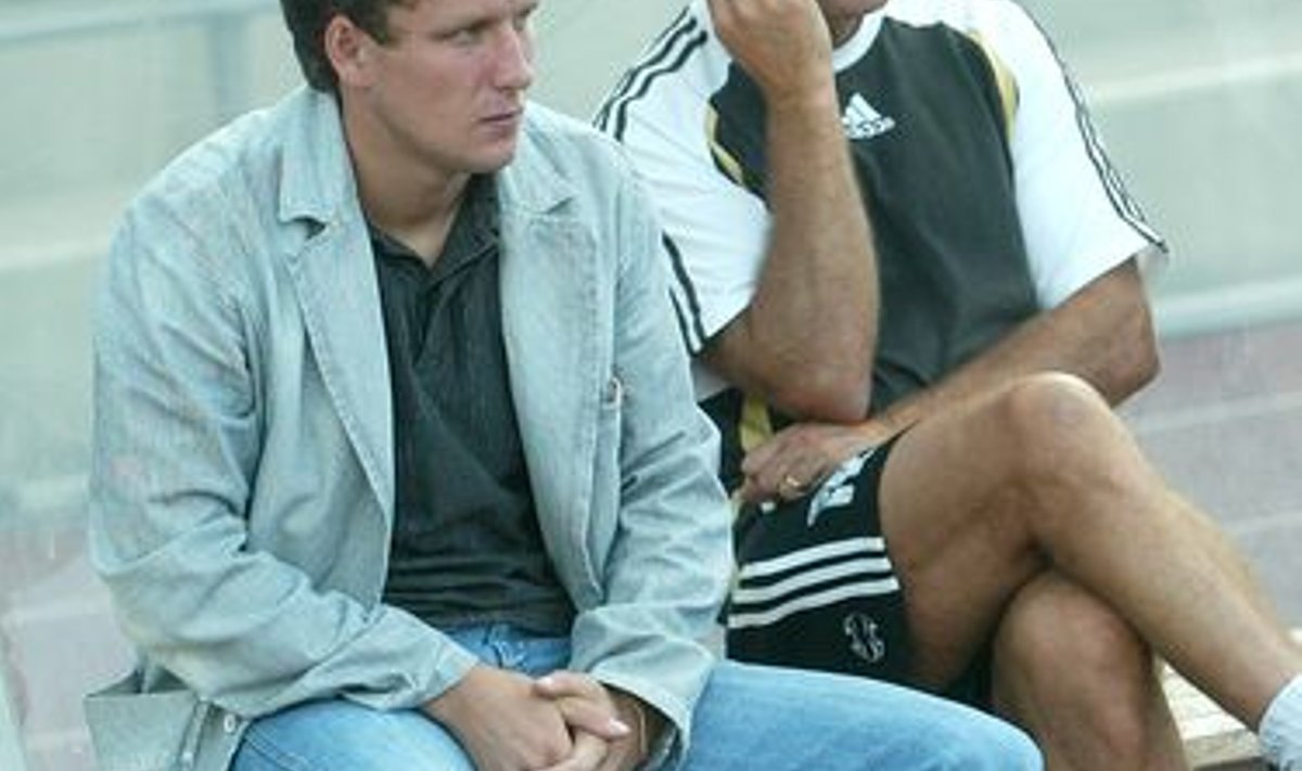 keskpoolkaitsja Konstantin Vassiljev ja treener Tarmo Rüütli