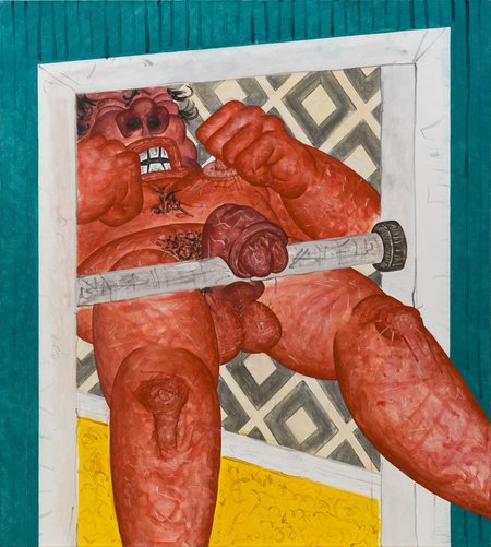 „EESTI PIDU“: Fred Kotkase maalitud stseenid on grotesk­sed, kohati pelutavad ja ega nad eriti kaasa pidutsema ei kutsu.